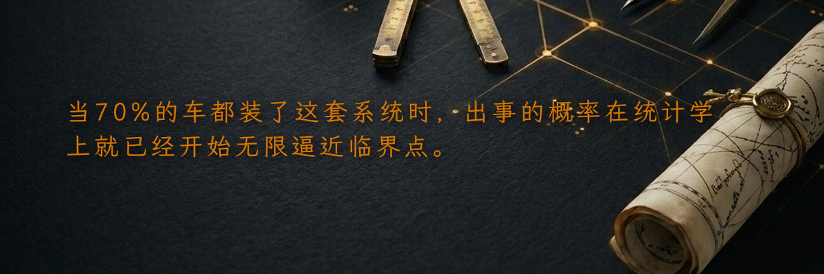 当70%的车都装了这套系统时,出事的概率在统计学上就已经开始无限逼近临界点。