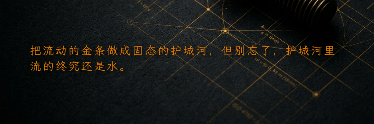 把流动的金条做成固态的护城河,但别忘了,护城河里流的终究还是水。