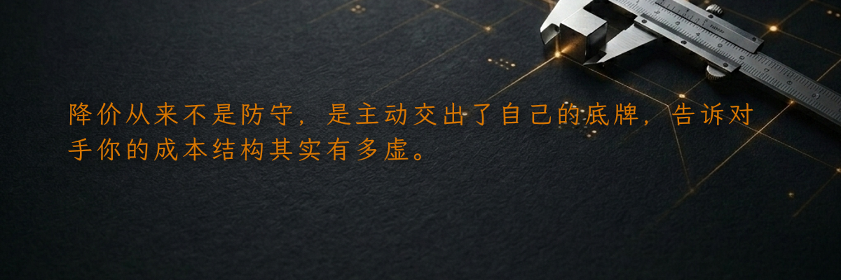 降价从来不是防守,是主动交出了自己的底牌,告诉对手你的成本结构其实有多虚。
