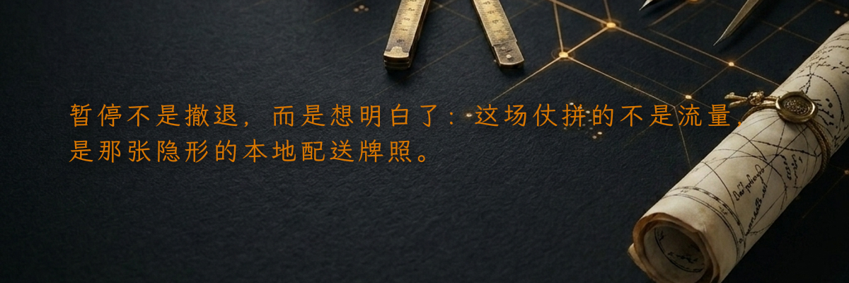 暂停不是撤退,而是想明白了:这场仗拼的不是流量,是那张隐形的本地配送牌照。