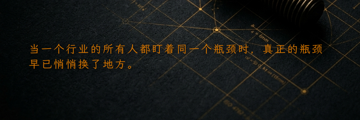 当一个行业的所有人都盯着同一个瓶颈时,真正的瓶颈早已悄悄换了地方。