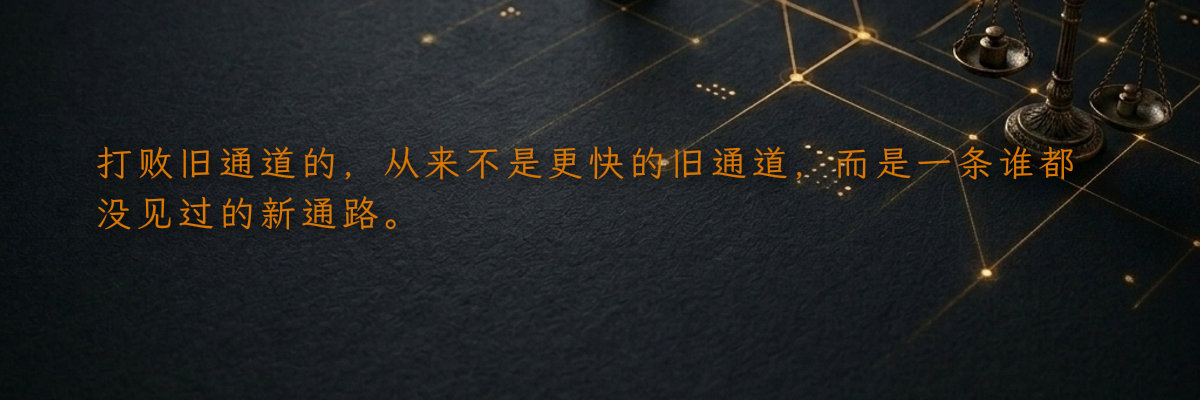 打败旧通道的,从来不是更快的旧通道,而是一条谁都没见过的新通路。