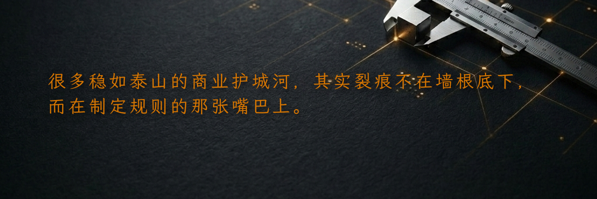 很多稳如泰山的商业护城河,其实裂痕不在墙根底下,而在制定规则的那张嘴巴上。