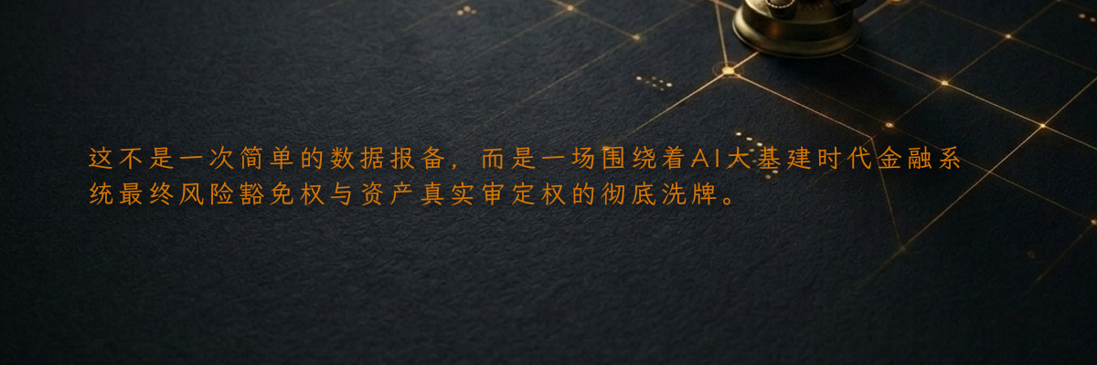 这不是一次简单的数据报备,而是一场围绕着AI大基建时代金融系统最终风险豁免权与资产真实审定权的彻底洗牌。