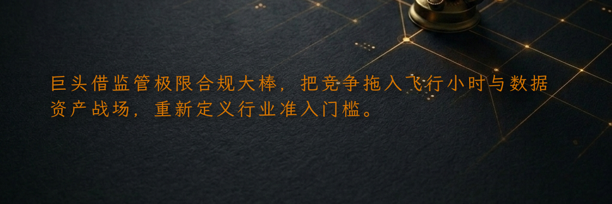 巨头借监管极限合规大棒,把竞争拖入飞行小时与数据资产战场,重新定义行业准入门槛。