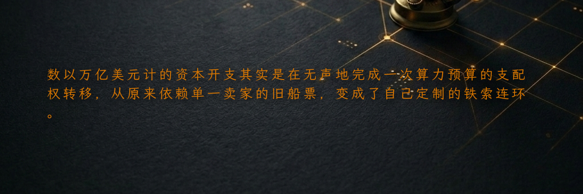 数以万亿美元计的资本开支其实是在无声地完成一次算力预算的支配权转移,从原来依赖单一卖家的旧船票,变成了自己定制的铁索连环。