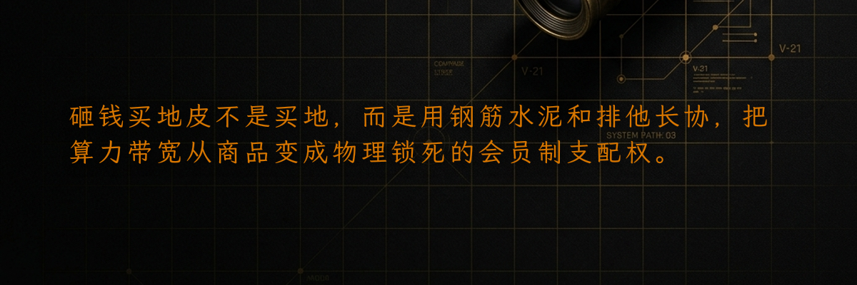 砸钱买地皮不是买地,而是用钢筋水泥和排他长协,把算力带宽从商品变成物理锁死的会员制支配权。