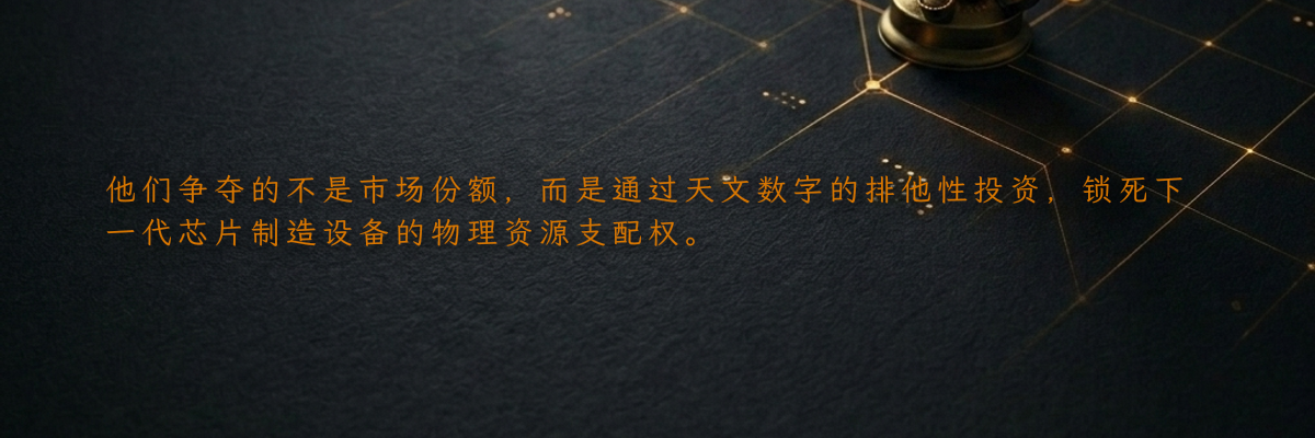 他们争夺的不是市场份额,而是通过天文数字的排他性投资,锁死下一代芯片制造设备的物理资源支配权。