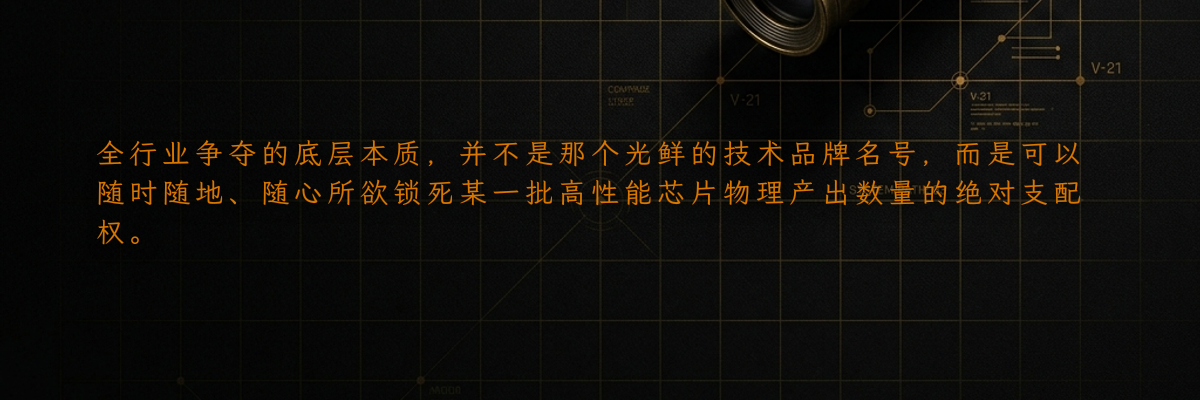 全行业争夺的底层本质,并不是那个光鲜的技术品牌名号,而是可以随时随地、随心所欲锁死某一批高性能芯片物理产出数量的绝对支配权。