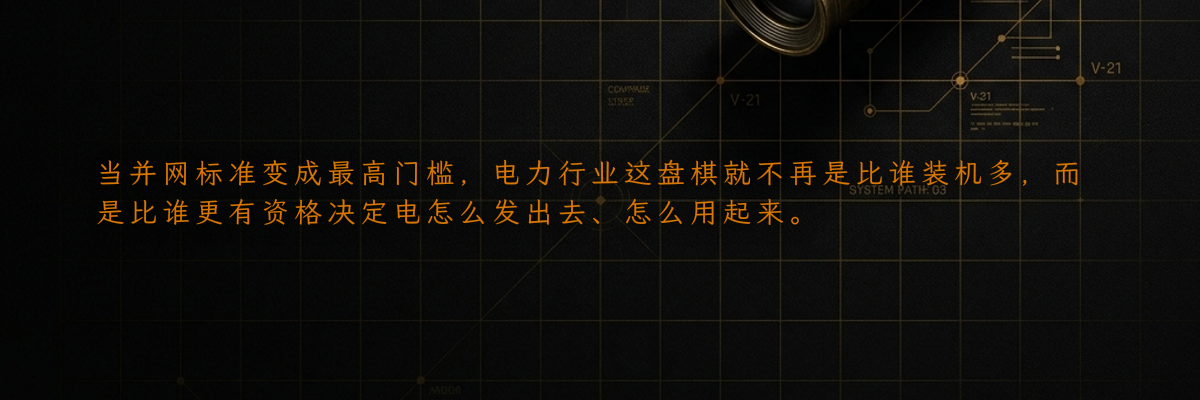 当并网标准变成最高门槛,电力行业这盘棋就不再是比谁装机多,而是比谁更有资格决定电怎么发出去、怎么用起来。