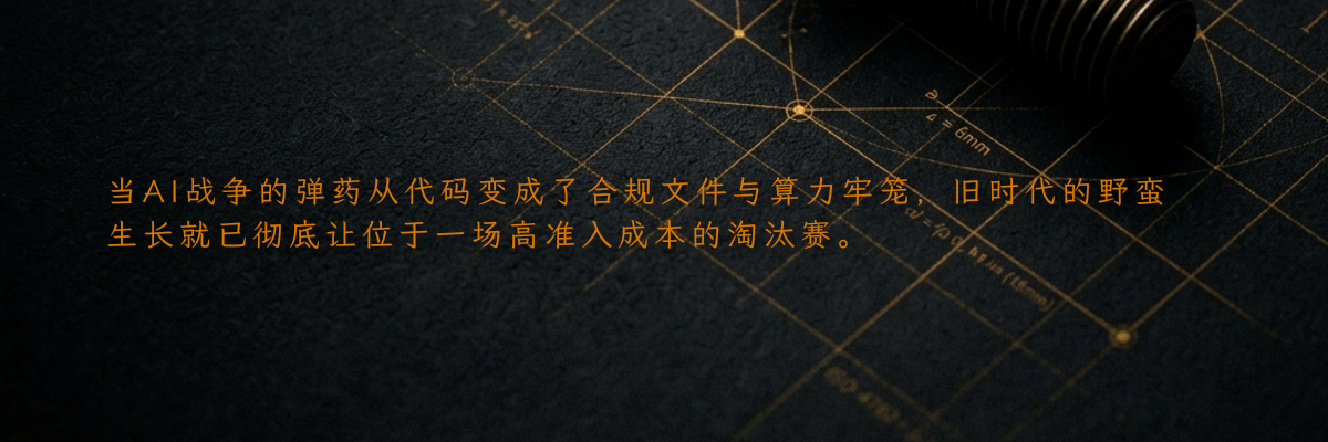 当AI战争的弹药从代码变成了合规文件与算力牢笼,旧时代的野蛮生长就已彻底让位于一场高准入成本的淘汰赛。