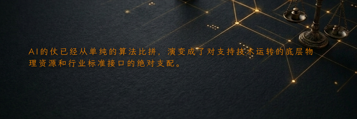 AI的仗已经从单纯的算法比拼,演变成了对支持技术运转的底层物理资源和行业标准接口的绝对支配。