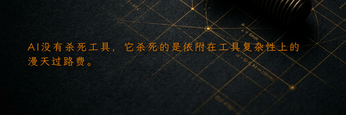 AI没有杀死工具,它杀死的是依附在工具复杂性上的漫天过路费。