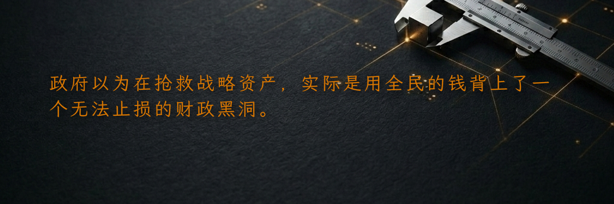 政府以为在抢救战略资产,实际是用全民的钱背上了一个无法止损的财政黑洞。