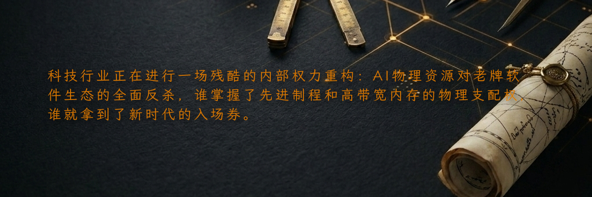 科技行业正在进行一场残酷的内部权力重构:AI物理资源对老牌软件生态的全面反杀,谁掌握了先进制程和高带宽内存的物理支配权,谁就拿到了新时代的入场券。