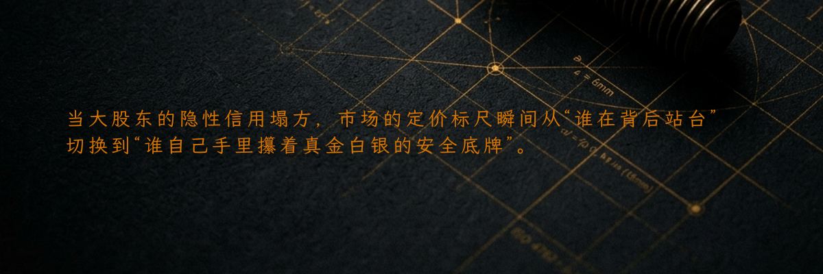 当大股东的隐性信用塌方,市场的定价标尺瞬间从“谁在背后站台”切换到“谁自己手里攥着真金白银的安全底牌”。