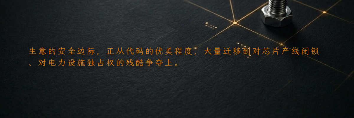 生意的安全边际,正从代码的优美程度,大量迁移到对芯片产线闭锁、对电力设施独占权的残酷争夺上。