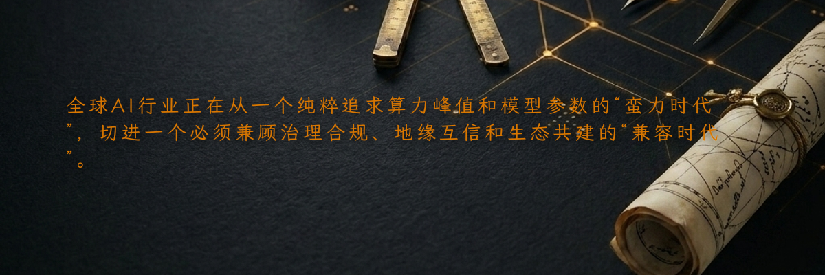全球AI行业正在从一个纯粹追求算力峰值和模型参数的“蛮力时代”,切进一个必须兼顾治理合规、地缘互信和生态共建的“兼容时代”。