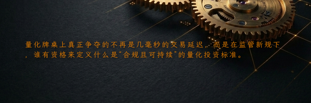 量化牌桌上真正争夺的不再是几毫秒的交易延迟,而是在监管新规下,谁有资格来定义什么是“合规且可持续”的量化投资标准。