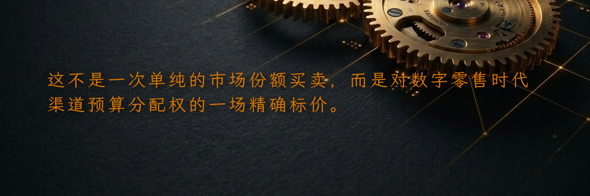 这不是一次单纯的市场份额买卖,而是对数字零售时代渠道预算分配权的一场精确标价。