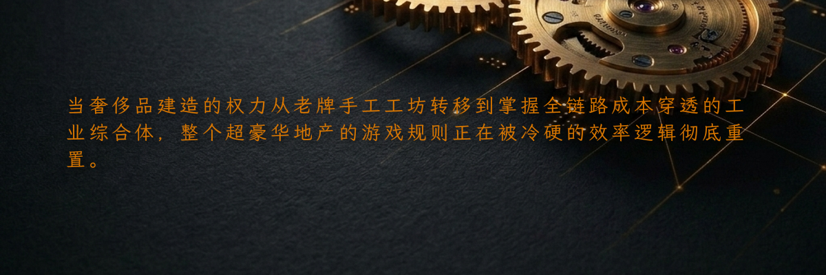 当奢侈品建造的权力从老牌手工工坊转移到掌握全链路成本穿透的工业综合体,整个超豪华地产的游戏规则正在被冷硬的效率逻辑彻底重置。