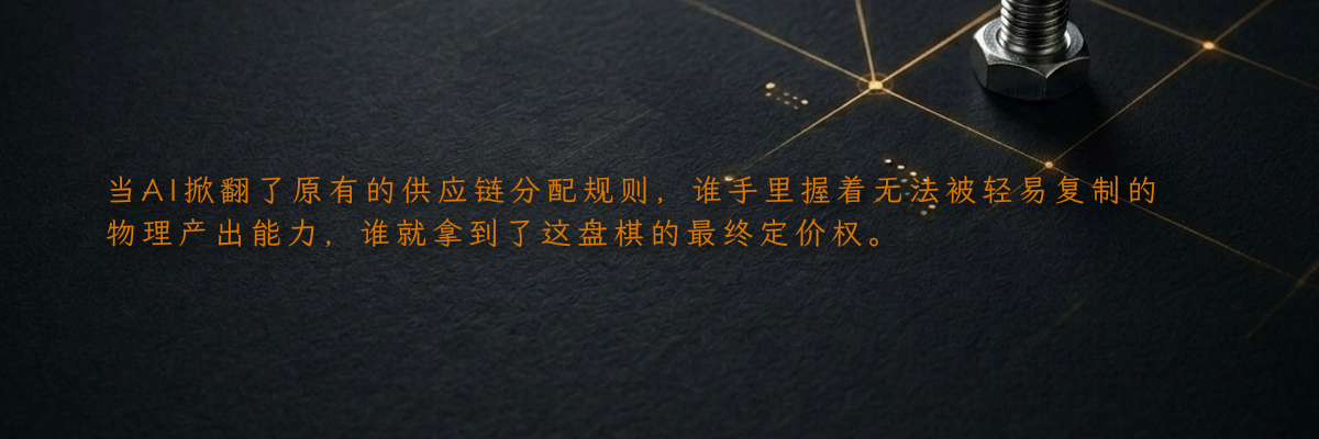 当AI掀翻了原有的供应链分配规则,谁手里握着无法被轻易复制的物理产出能力,谁就拿到了这盘棋的最终定价权。