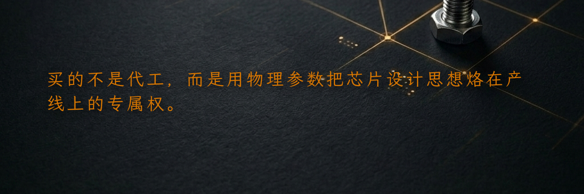 买的不是代工,而是用物理参数把芯片设计思想烙在产线上的专属权。