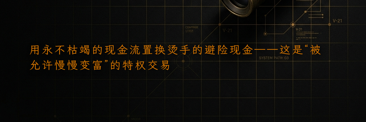 用永不枯竭的现金流置换烫手的避险现金——这是“被允许慢慢变富”的特权交易