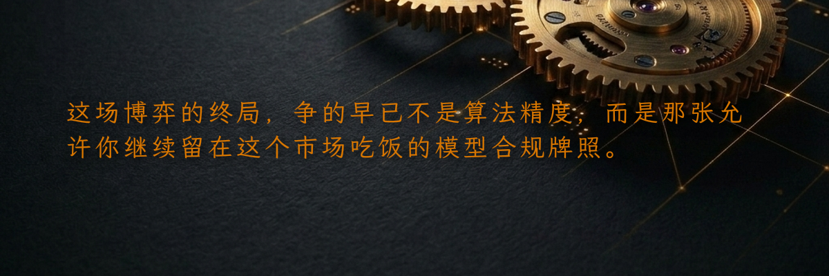 这场博弈的终局,争的早已不是算法精度,而是那张允许你继续留在这个市场吃饭的模型合规牌照。