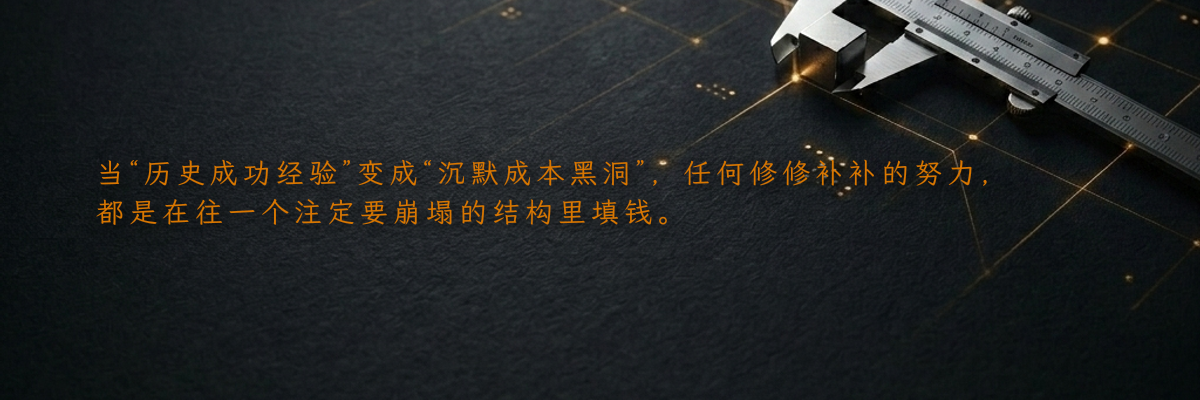 当“历史成功经验”变成“沉默成本黑洞”,任何修修补补的努力,都是在往一个注定要崩塌的结构里填钱。