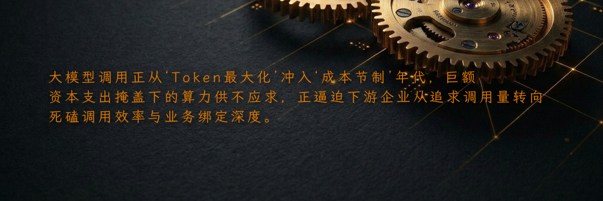 大模型调用正从‘Token最大化’冲入‘成本节制’年代,巨额资本支出掩盖下的算力供不应求,正逼迫下游企业从追求调用量转向死磕调用效率与业务绑定深度。