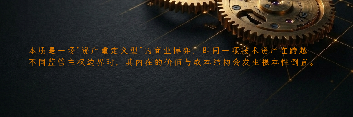 本质是一场“资产重定义型”的商业博弈,即同一项技术资产在跨越不同监管主权边界时,其内在的价值与成本结构会发生根本性倒置。