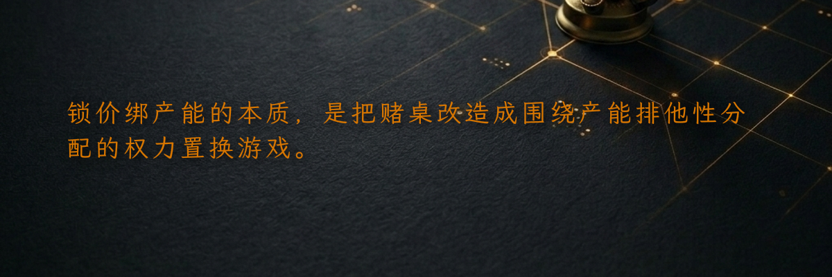 锁价绑产能的本质,是把赌桌改造成围绕产能排他性分配的权力置换游戏。