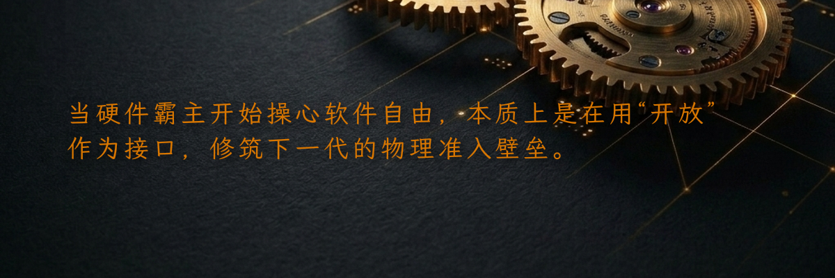 当硬件霸主开始操心软件自由,本质上是在用“开放”作为接口,修筑下一代的物理准入壁垒。