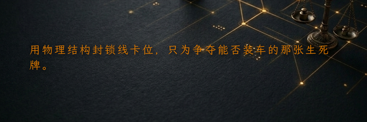 用物理结构封锁线卡位,只为争夺能否装车的那张生死牌。