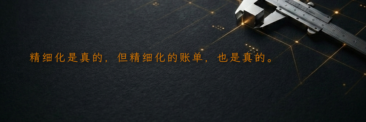 精细化是真的,但精细化的账单,也是真的。
