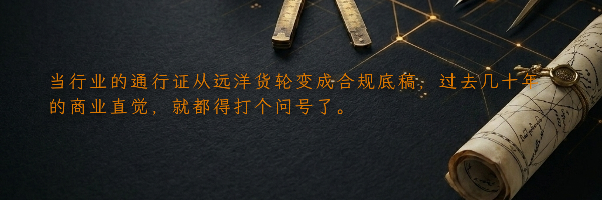 当行业的通行证从远洋货轮变成合规底稿,过去几十年的商业直觉,就都得打个问号了。