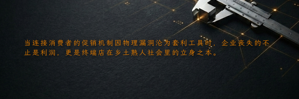 当连接消费者的促销机制因物理漏洞沦为套利工具时,企业丧失的不止是利润,更是终端店在乡土熟人社会里的立身之本。