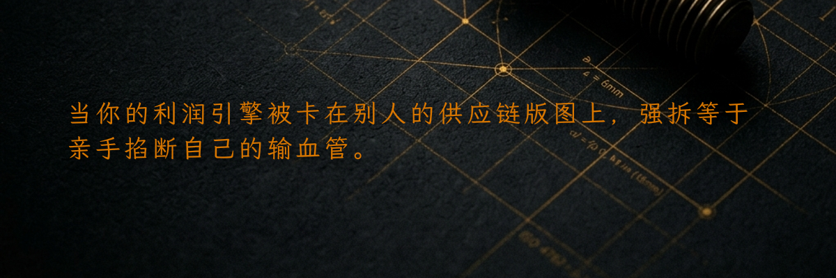 当你的利润引擎被卡在别人的供应链版图上,强拆等于亲手掐断自己的输血管。