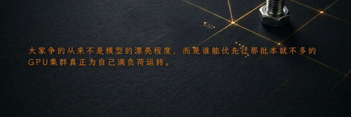 大家争的从来不是模型的漂亮程度,而是谁能优先让那批本就不多的GPU集群真正为自己满负荷运转。