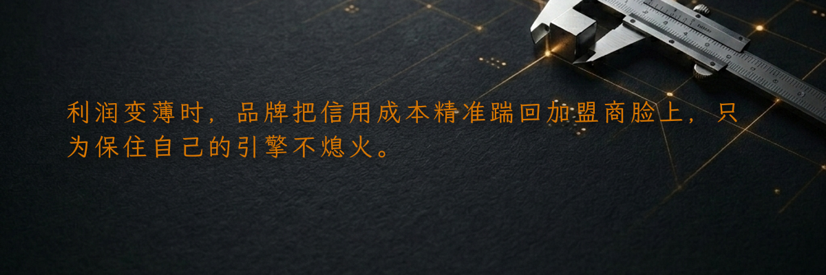 利润变薄时,品牌把信用成本精准踹回加盟商脸上,只为保住自己的引擎不熄火。