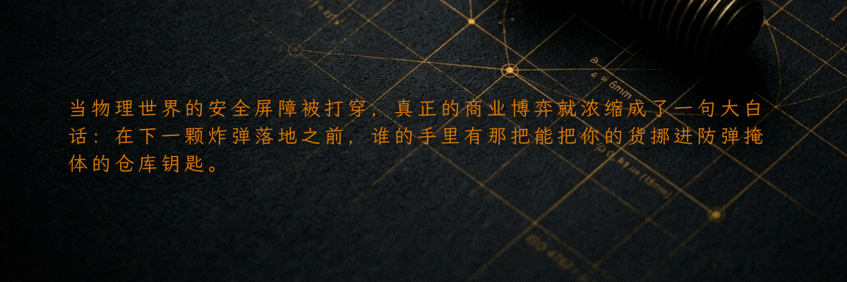 当物理世界的安全屏障被打穿,真正的商业博弈就浓缩成了一句大白话:在下一颗炸弹落地之前,谁的手里有那把能把你的货挪进防弹掩体的仓库钥匙。