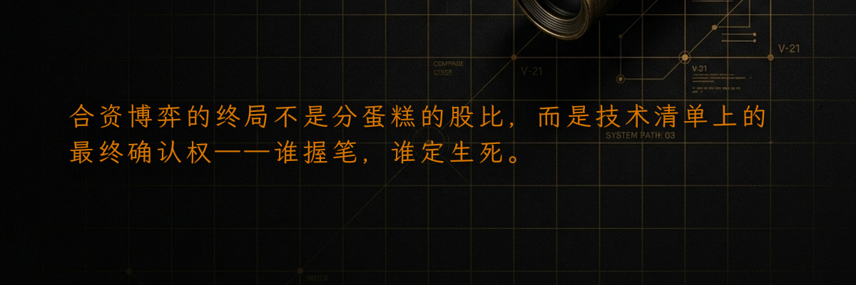 合资博弈的终局不是分蛋糕的股比,而是技术清单上的最终确认权——谁握笔,谁定生死。