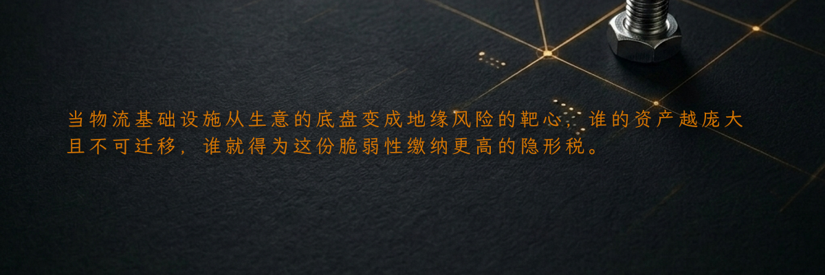 当物流基础设施从生意的底盘变成地缘风险的靶心,谁的资产越庞大且不可迁移,谁就得为这份脆弱性缴纳更高的隐形税。