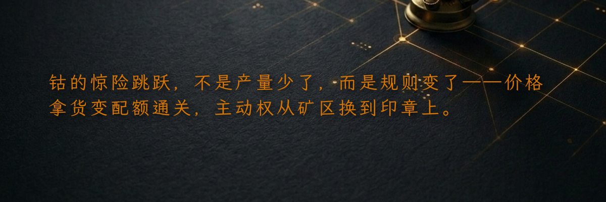 钴的惊险跳跃,不是产量少了,而是规则变了——价格拿货变配额通关,主动权从矿区换到印章上。