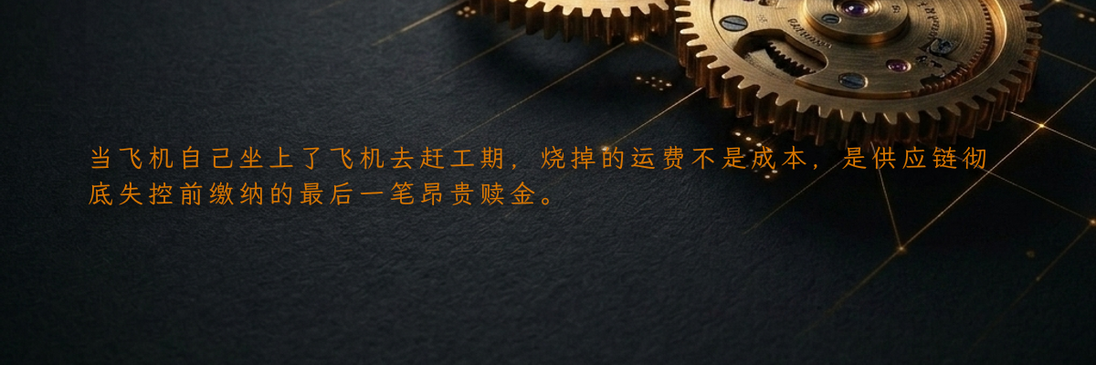 当飞机自己坐上了飞机去赶工期,烧掉的运费不是成本,是供应链彻底失控前缴纳的最后一笔昂贵赎金。
