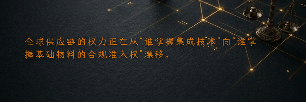 全球供应链的权力正在从“谁掌握集成技术”向“谁掌握基础物料的合规准入权”漂移。