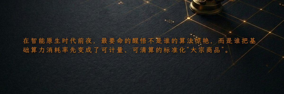 在智能原生时代前夜,最要命的醒悟不是谁的算法惊艳,而是谁把基础算力消耗率先变成了可计量、可清算的标准化“大宗商品”。