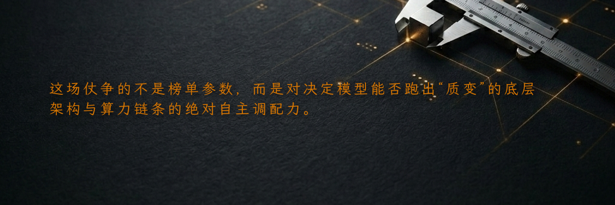 这场仗争的不是榜单参数,而是对决定模型能否跑出“质变”的底层架构与算力链条的绝对自主调配力。