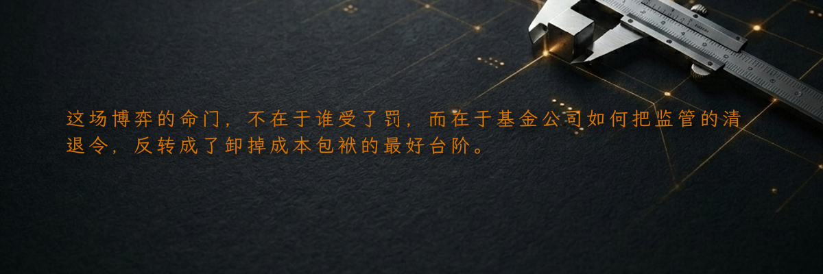 这场博弈的命门,不在于谁受了罚,而在于基金公司如何把监管的清退令,反转成了卸掉成本包袱的最好台阶。